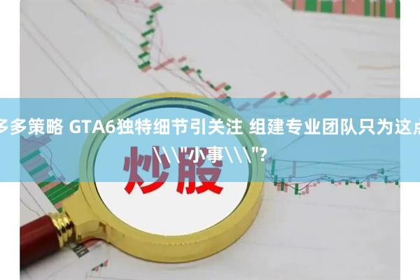多多策略 GTA6独特细节引关注 组建专业团队只为这点\＂小事\＂?